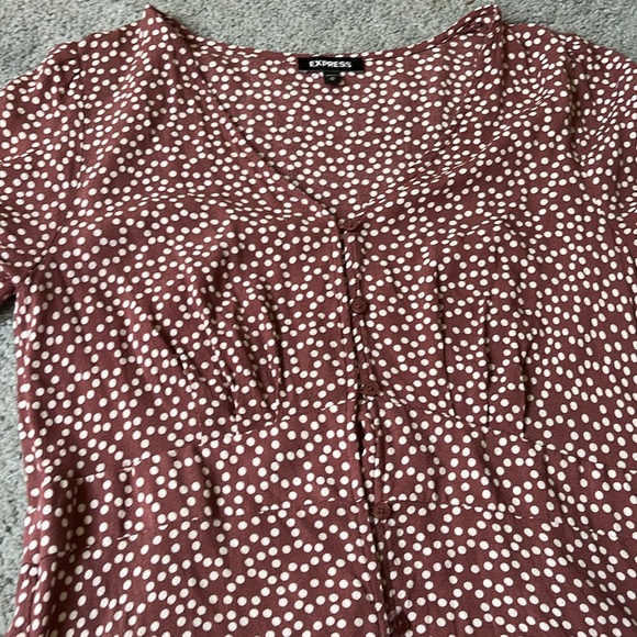 Polka dot mauve express summer dress - Picture 2 of 5
